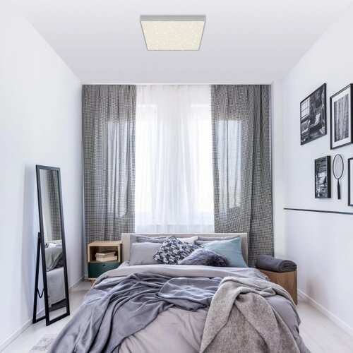 BRILONER 7078-414 - led plafonska svetiljka star sky LED/21W/230V 28x28 cm srebrna Slike
