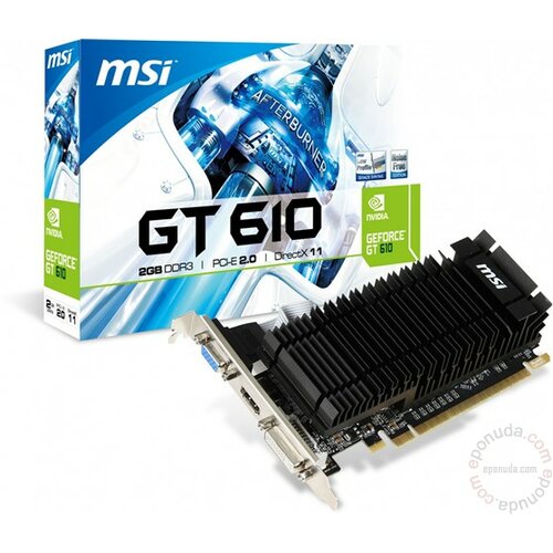 MSI GeForce GT610 2GB DDR3, HDMI/DVI/VGA/64bit/ N610-2GD3H/LPL grafička kartica Slike