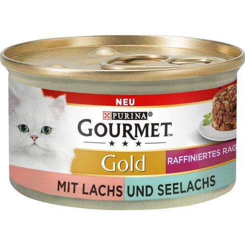 Gourmet Gold rafinirani ragu 12 x 85 g - DUO Losos i crni bakalar Slike