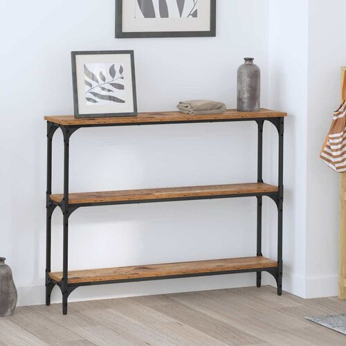 vidaXL Konzolna stolica s policom Staro drvo 100 x 22.5 x 75 cm Cene