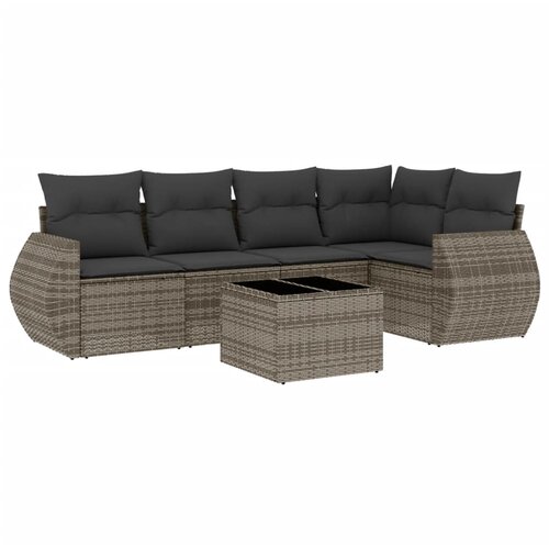 Maison Chic Seti vrtnega pohištva - Vrtna garnitura - Vrtni pohištvo set 6-delna z blazinami siv poli ratan, (21804105) Cene