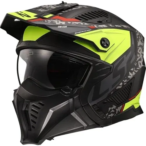 Ls2 OF606 Drifter Devor Matt Black/Hi-Vis Yellow XL Čelada