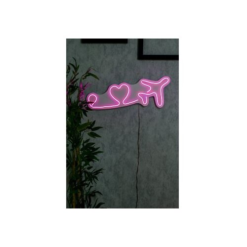 WALLXPERT dekorativna plastična led rasveta love trip plane pink Slike