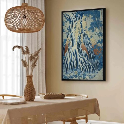  Slika - Hokusai Katsushika &amp;ndash; Kirifuri Fall on Kurokami Mount 60x90 U crnom drvenom okviru Slike