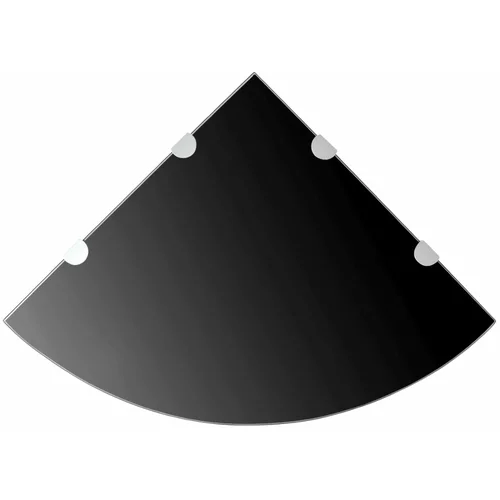 vidaXL Kotne police 2 kosa s kromiranimi nosilci steklo črne 45x45 cm, (20765033)