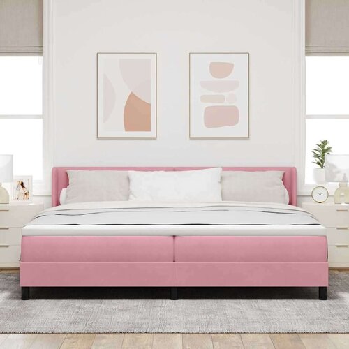 Box spring krevet Ružičasta 200 x 200 cm Poliester Slike