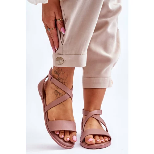 Big Star Leather Ankle Sandals LL274A163 Nude