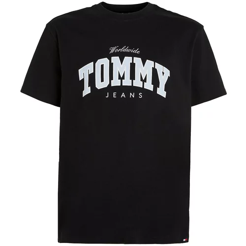 Tommy Jeans Majica 'Varsity' svetlo modra / rdeča / črna / bela