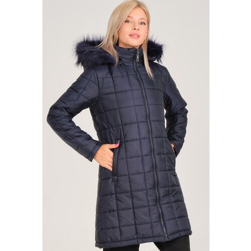 Dewberry Z6653 LADIES COAT-LIGHT NAVY BLUE Slike