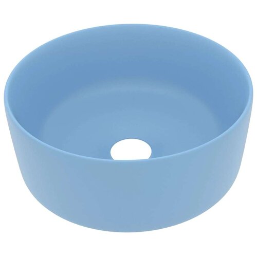 VidaXL Razko&amp;scaron;en umivalnik okrogel mat svetlo moder 40x15 cm keramičen Slike