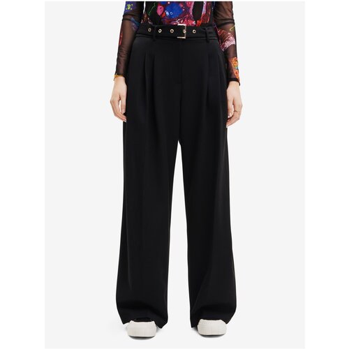 Desigual Black Wide Trousers Otto - Women Cene