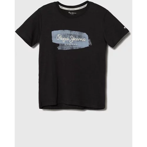 PepeJeans Otroška bombažna kratka majica siva barva