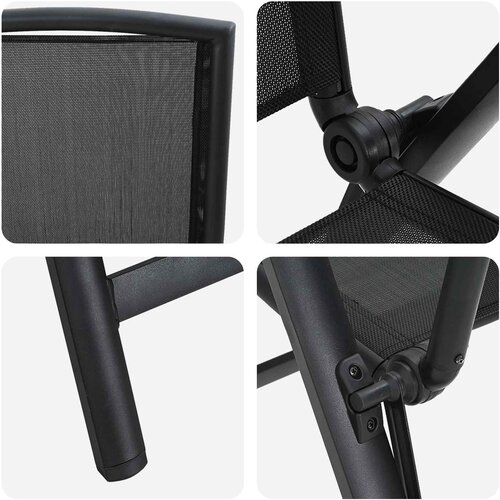  Ležaljke u vrtu 2 pcs Crna 58 x 71 x 112 cm Tekstilen Slike