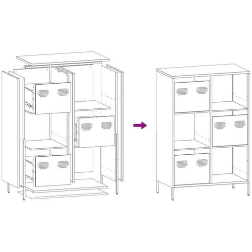 VidaXL Visoka omara antracit 68x39x103,5 cm jeklo Slike