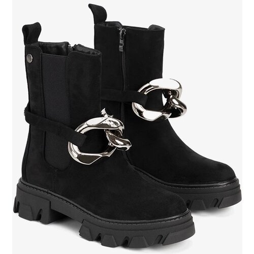 D/CEO Black boots with chain Gareau Slike