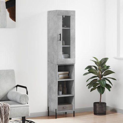  The Living Store Visoka omara betonsko siva 34,5x34x180 cm inženirski les - Visoka Omara, (21430264) Slike