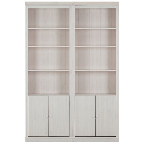 Støraa Bijela biblioteka od masivnog bora 148x223 cm Anita – Cijene