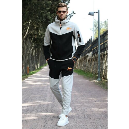 Madmext Sports Sweatsuit Set - Gray - Relaxed fit Slike