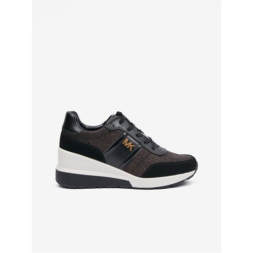 Michael Kors Brown and Black Women&amp;#039;s Wedge Sneakers with Leather Details Ma - Womens Slike