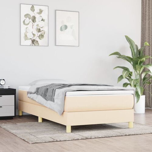  Za krevet s oprugama krem 90 x 200 cm od tkanine Slike