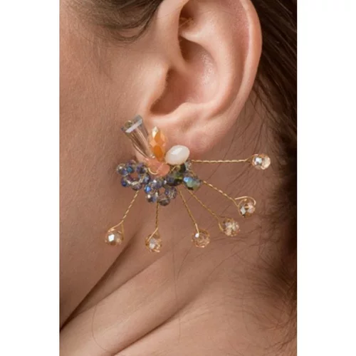 Fenzy elegantni uhani v obliki šopka rož, Art377, večbarvni