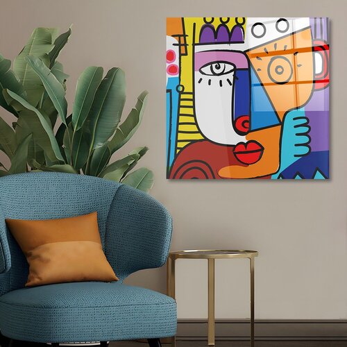 Wallity Dekorativna slika na kaljenom staklu, 50x50cm, Šarena Cene