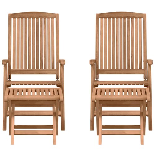  Vrtni set za objed 4 kom. Smeđa Čvrsto teak drvo Slike