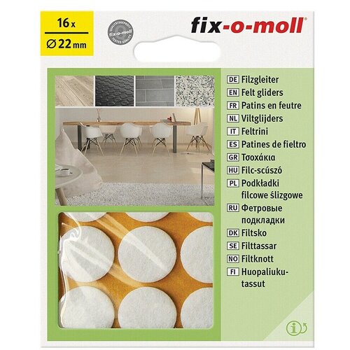 Fix-o-moll podložna pločica od filca (promjer: 22 mm, lijepljenje, 16 kom., bijele boje) Cijene