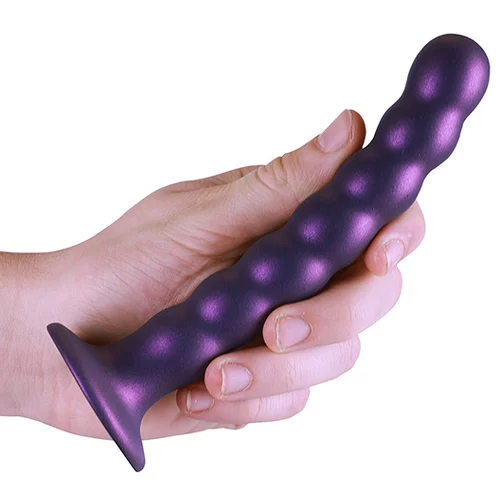 Ouch! Beaded Silicone G-Spot Dildo 6,5"/16,5cm Purple