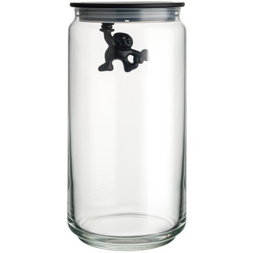 Alessi Steklena doza s črnim pokrovom Gianni 10,5cmxh20 / 1400ml / steklo, (20455613) Slike