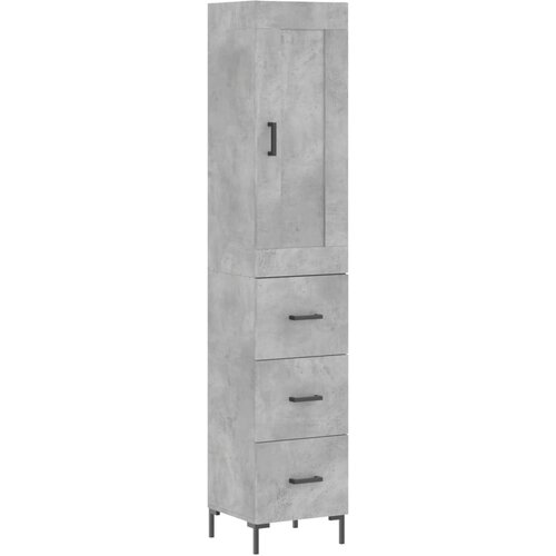 Maison Chic Visoka omara - Komoda - Predalnik betonsko siva 34,5x34x180 cm inženirski les, (21719769) Cene
