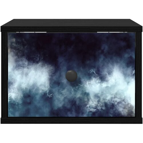  Wall-mounted noćni ormarić RAALTE Crni hrast 36 x 33 x 25 cm - Crni hrast Plavi mramorni uzorak 1 Slike