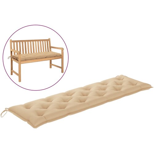 VidaXL Blazina za vrtno klop bež 180x50x7 cm blago Slike