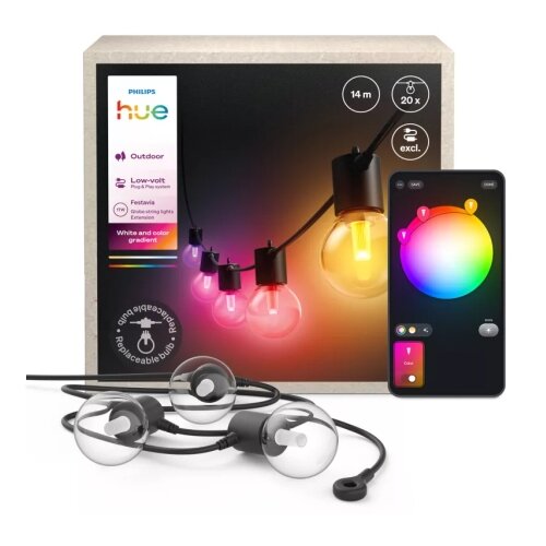 Philips LED RGBW produžni prigu&amp;scaron;iva za vanjski niz Hue FESTAVIA 20xLED 14m IP65 Slike