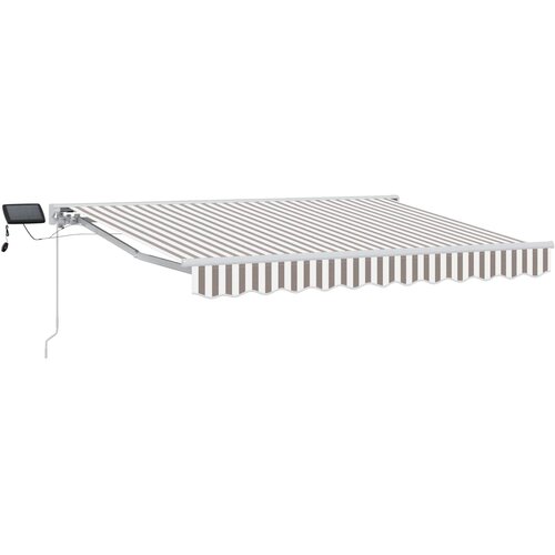 vidaXL Ručni okvir tende s LED-ima Svijetlo siva i bijela. 4 &times; 3 m - Svijetlosiva i bijela Bijeli 4 &times; 3 m Cijene