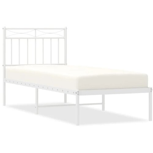 VidaXL Kovinski posteljni okvir z vzglavjem bel 80x200 cm, (20906397) Slike