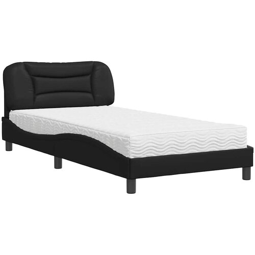  Krevet s madracem Hvar crni 100 x 200 cm od umjetne kože Slike