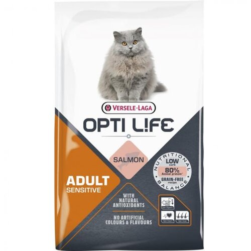 Opti Life hrana za osetljive mačke sensitive, losos, 7.5kg Slike