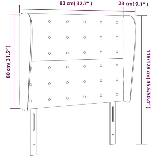  Uzglavlje s u&amp;scaron;ima ružičasto 83 x 23 x 118/128 cm bar&amp;scaron;unasto Slike
