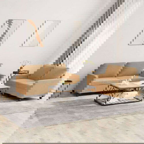  2-dijelni set sofa s jastucima smeđi bar&amp;scaron;unasti Slike