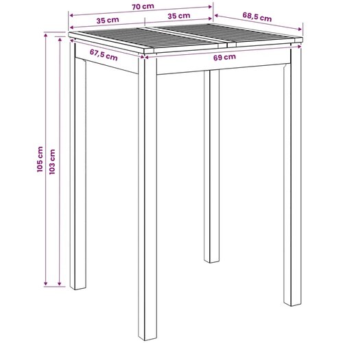  Stol za bar u vrtu Prirodna 70 x 68 5 x 105 cm - Prirodna 70 x 68 5 x 105 cm Slike