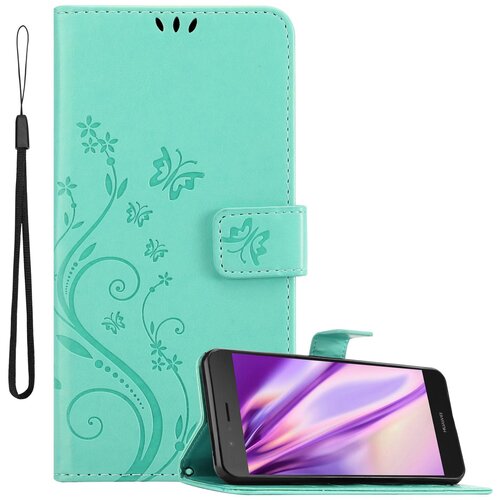 Cadorabo Huawei P9 LITE 2016/G9 LITE v klasično srebrno - ovitek v cvetličnem dizajnu z magnetnim zapiranjem, stoječo funkcijo in režami za kartice, (20563297) Cene