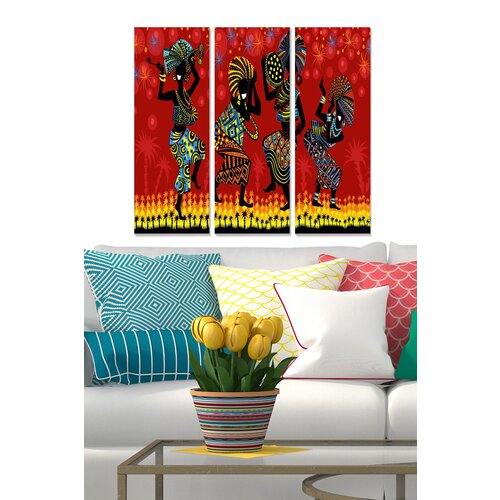 Wallity MDF1265874925 multicolor decorative mdf painting (3 pieces) Cene