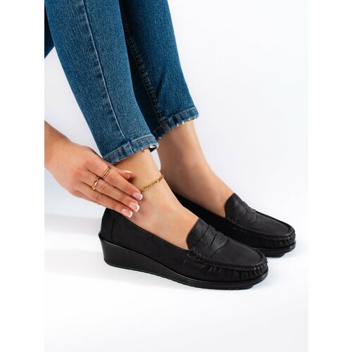Shelvt Women's loafers black Cene