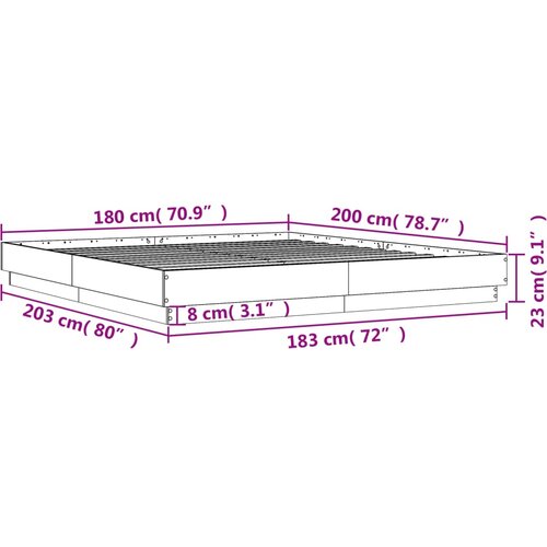  Okvir kreveta bez madraca bijeli 180x200 cm konstruiranog drva Slike
