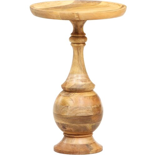 The Living Store Okrogla stranska mizica 43x43x66 cm trden mangov les - Stranska Mizica, (21420567) Slike