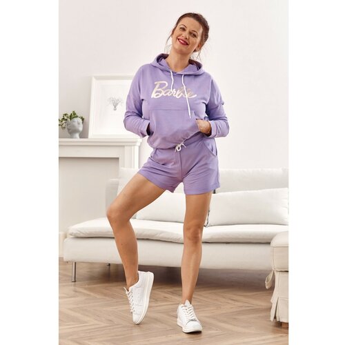 Fasardi A sweatshirt set with short purple shorts Slike