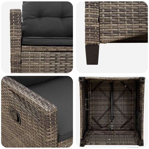  Vrtna stolica 2 pcs Siva i tamno siva 56 x 60 x 112 cm - siva i tamnosiva Slike