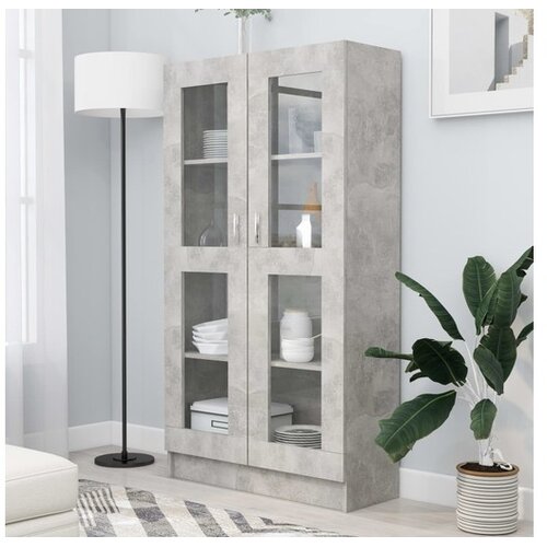  Vitrina siva boja betona 82 5 x 30 5 x 150 cm od iverice Cijene
