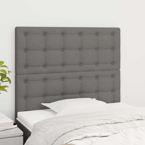  Uzglavlja 2 kom tamnosiva 100x5x78/88 cm od tkanine Slike